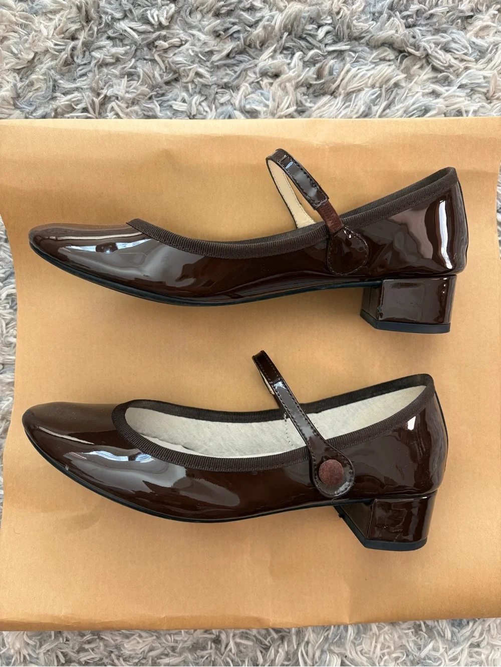 Repetto Rose Sole Rubber Mary Janes - oxblood red kitten heel size 36